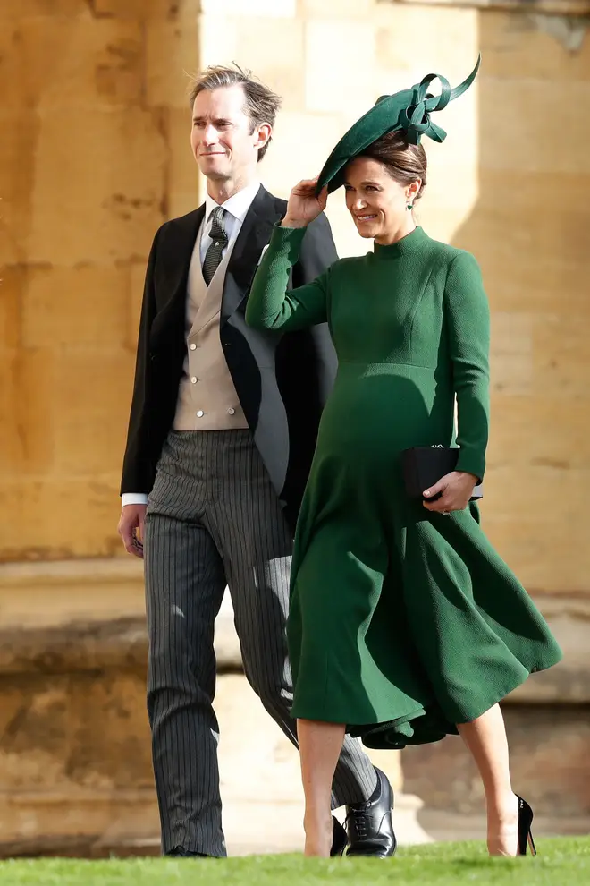A heavily pregnant Pippa Middleton at Princess Eugenie's wedding
