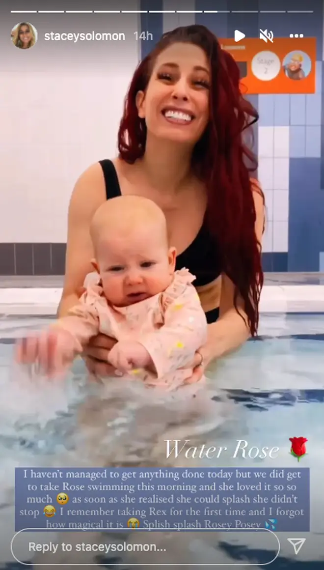 Stacey Solomon has shared photos from her swimming lesson with Rose