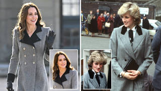 Eagle-eyed fans spotted the similarities between Kate Middleton's coat and one worn by Princess Diana in the 80s