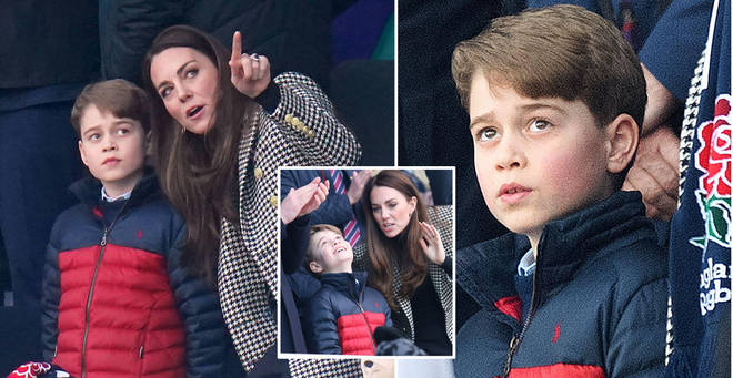 Prince George made a rare appearance at the rugby match on Saturday