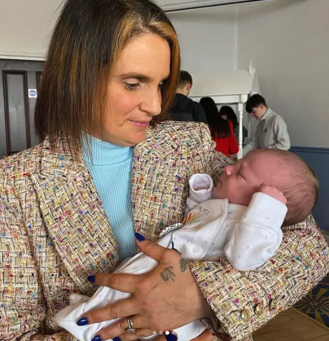 Sue Radford has shared sweet pictures of her new grandson