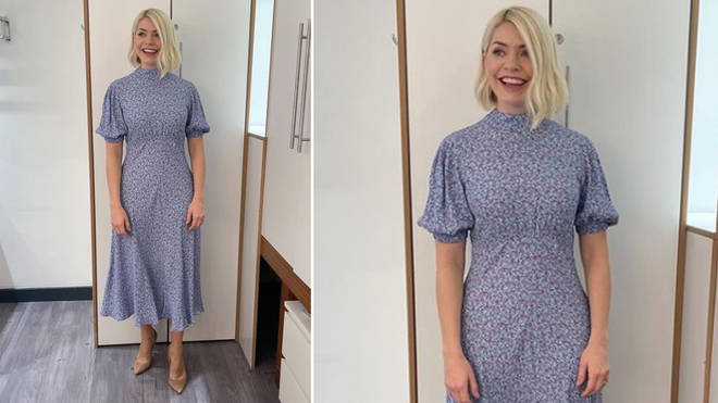 Holly Willoughby is wearing a blue dress from Ghost