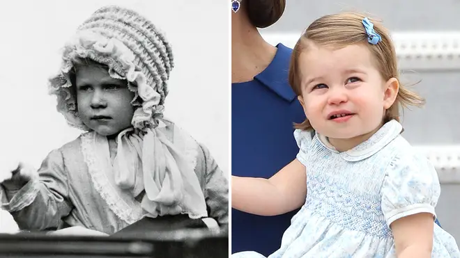 Even as toddlers, the Queen and Princess Charlotte look so alike