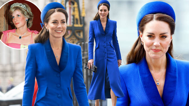 The Duchess of Cambridge wore jewellery previously belonging to Princess Diana for the Commonwealth Day Service