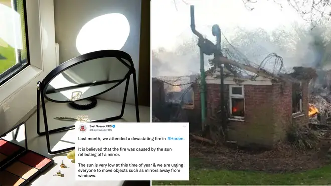 Firefighters have warned people to keep mirrors away from their windows