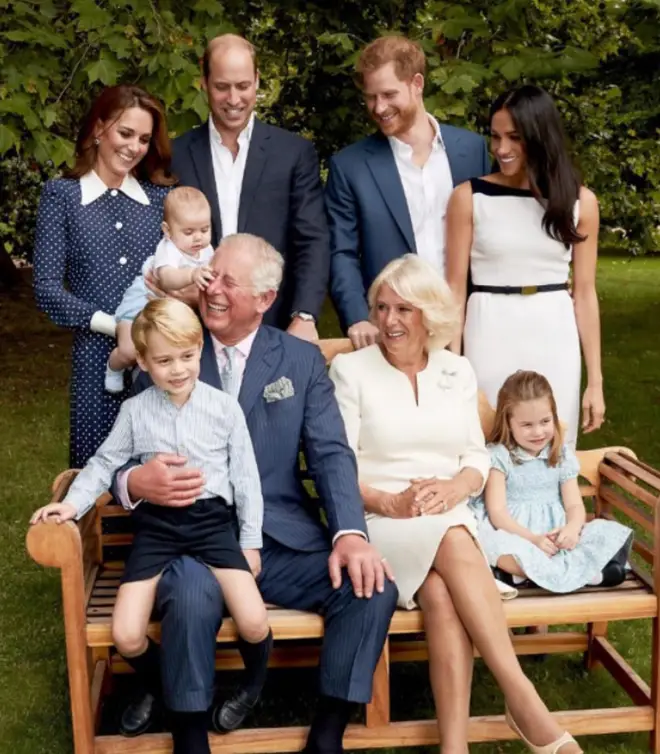 The Royal Family mark the then Prince Charles' 70th birthday with a family photoshoot