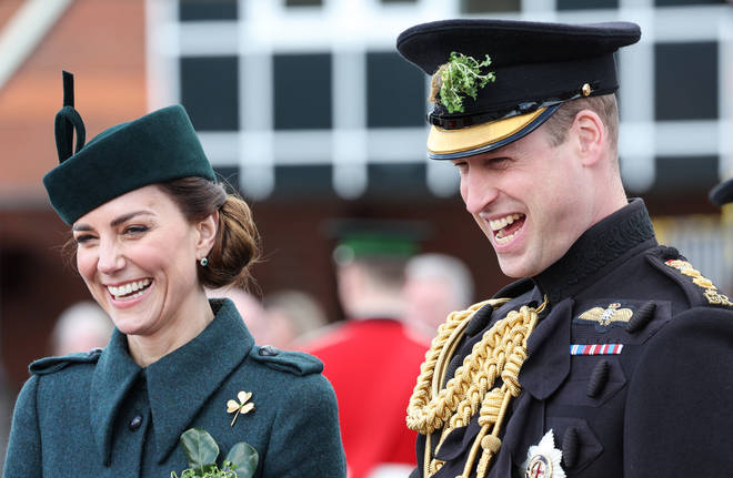 The Irish Guards' Shamrock Brooch has previously been worn by Princess Anne and the Queen Mother