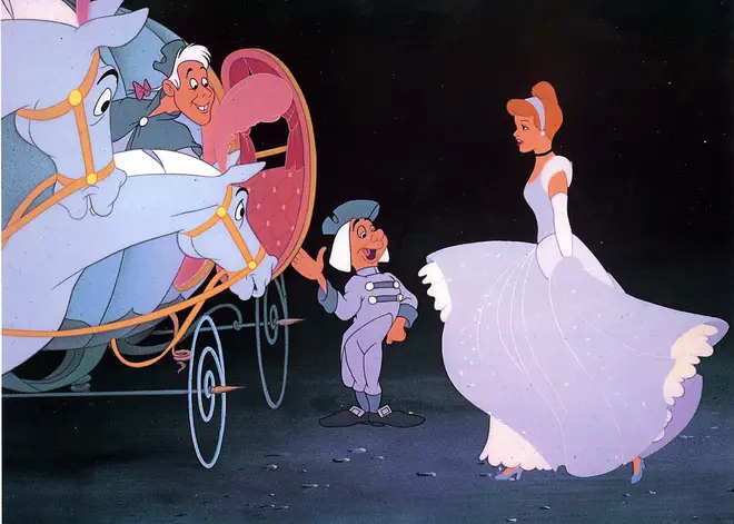 In the classic Disney film, the Fairy Godmother creates a beautiful gown for her to wear to the Prince's ball – complete with glass slippers