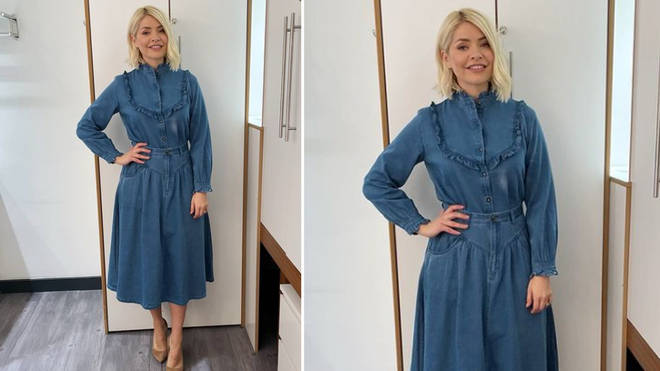 Holly Willoughby is wearing a denim outfit from French Connection