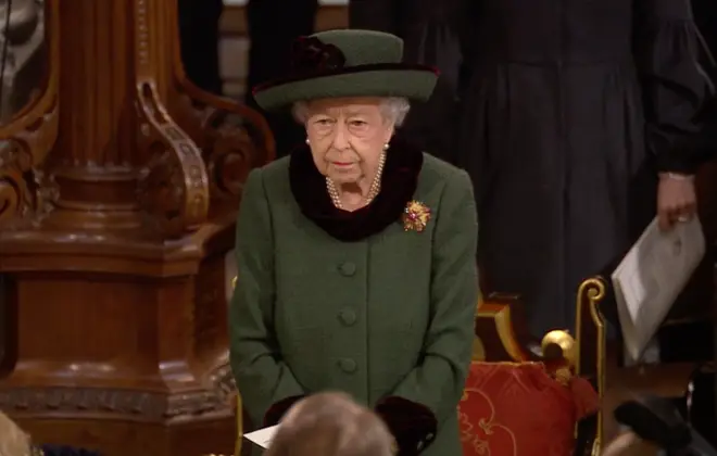The Queen looked emotional during the service, and especially when people sang God Save The Queen