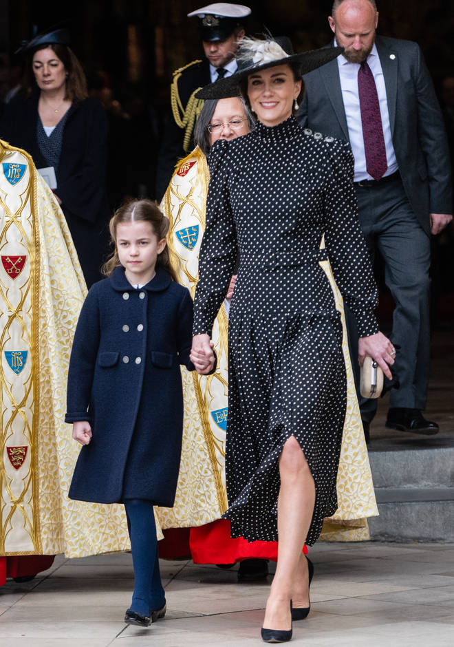 Princess Charlotte held her mum's hand as they walked out of Westminster Abbey