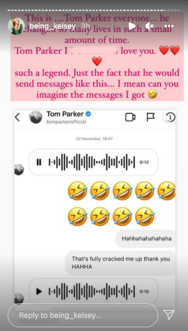 Tom Parker's wife shared another tribute to her husband