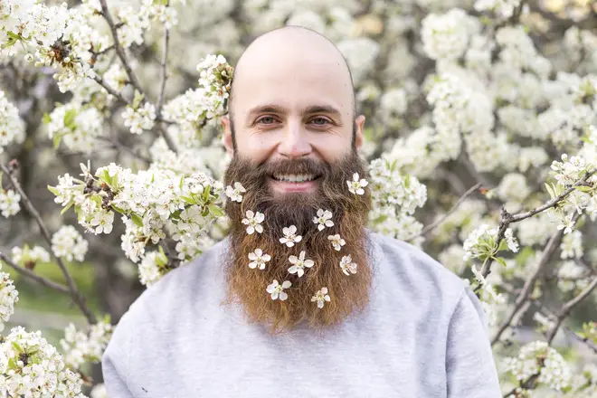 Floral beards look set to be a big wedding trend of 2019 (stock image)