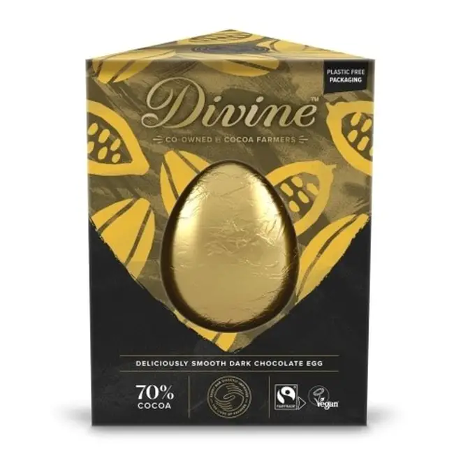 Divine's Dark Chocolate Easter Egg is from Sourced by Oxfa