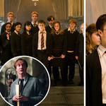 Harry Potter appears to be the only one wearing a button-down cardigan in the Dumbledore's Army scenes