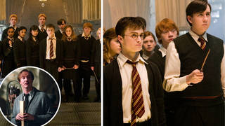 Harry Potter appears to be the only one wearing a button-down cardigan in the Dumbledore's Army scenes