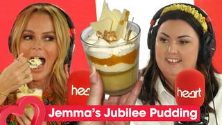 Jemma brought her Jubilee Pudding into the Heart studio
