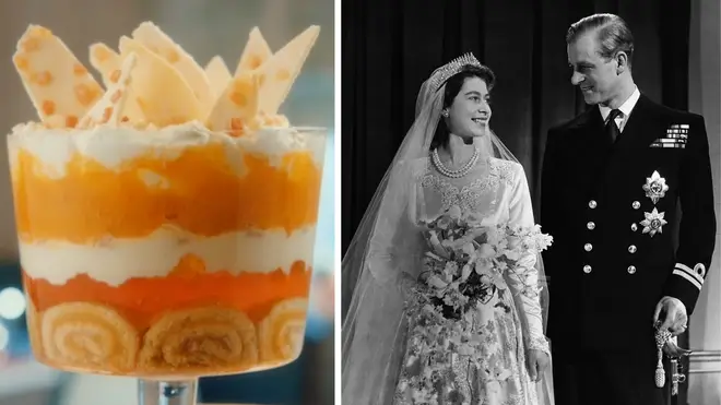 The Platinum Pudding was inspired by a dish served at the Queen and Prince Philip's wedding