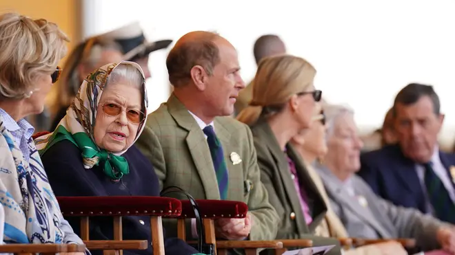 The Queen sat in the royal box with Prince Edward and Sophie, Countess of Wessex