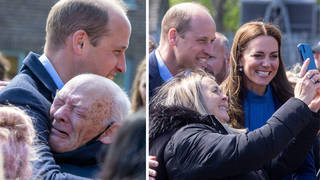 William Burns looked overwhelmed with emotion as he embraced the Duke of Cambridge