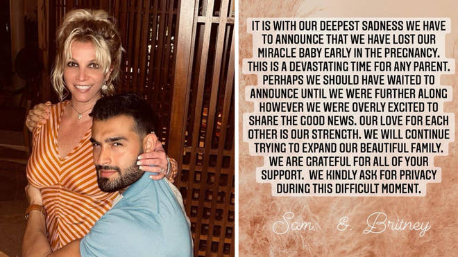 Britney Spears and Sam Asghari said they have lost their 'miracle baby'