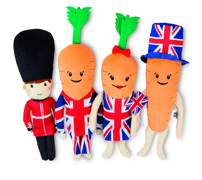Kevin and Katie the Carrot are also available in Union Jack outfits