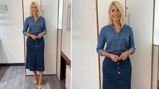 Holly Willoughby is wearing double denim