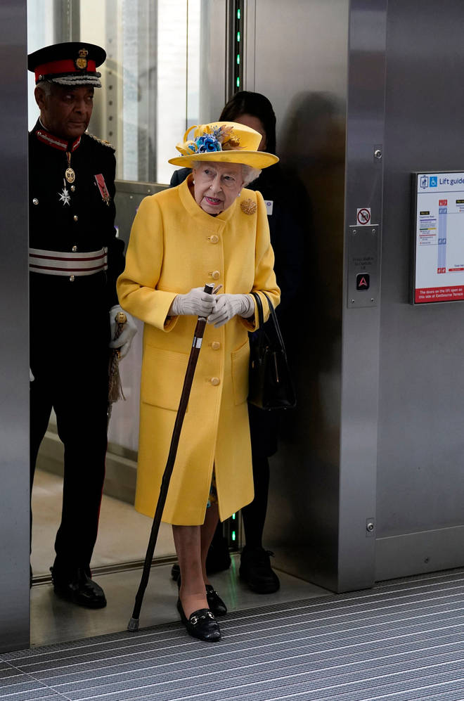 The Queen dressed in a bright yellow ensemble for the opening of the Elizabeth Line