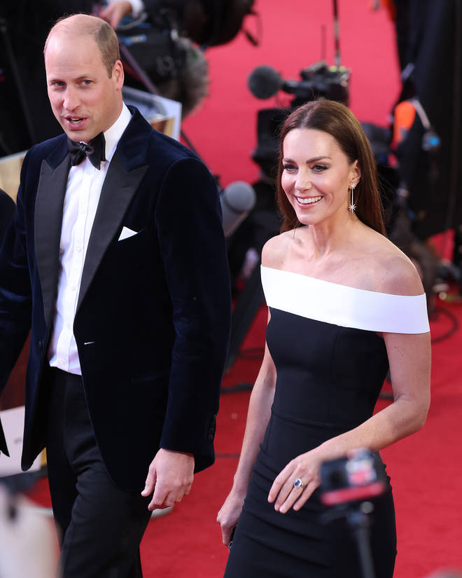 Prince William and Kate Middleton were all smiles as they arrived on the red carpet