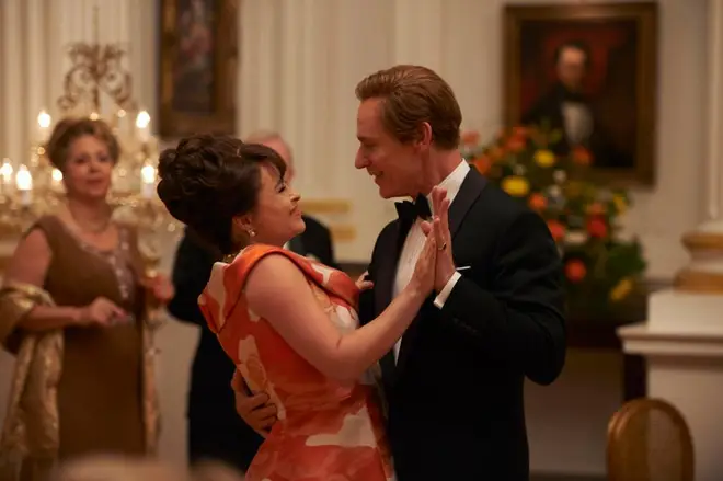 Helena Bonham Carter and Ben Daniels as Princess Margaret and Lord Snowdon in The Crown