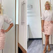 Holly Willoughby is wearing a peach skirt from Reserved
