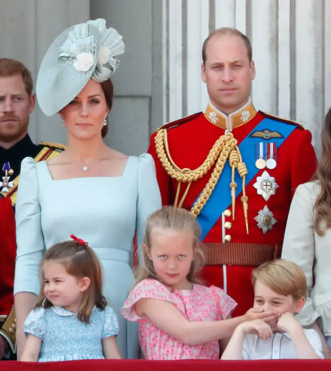 The Duchess of Cambridge coordinated her ensemble with her daughter, Princess Charlotte, for Trooping the Colour in 2018