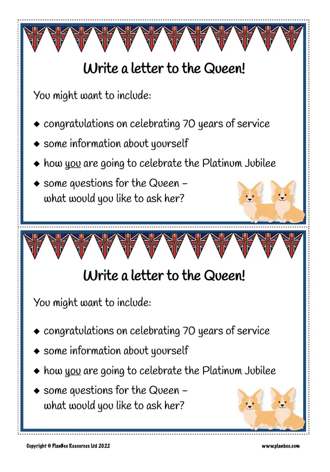 Use this sheet to help prompt your kids' letters to the Queen