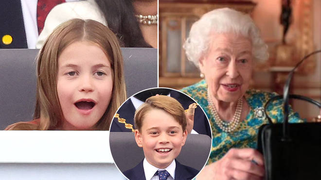 Princess Charlotte and Prince George reacted to their great grandmother on screen