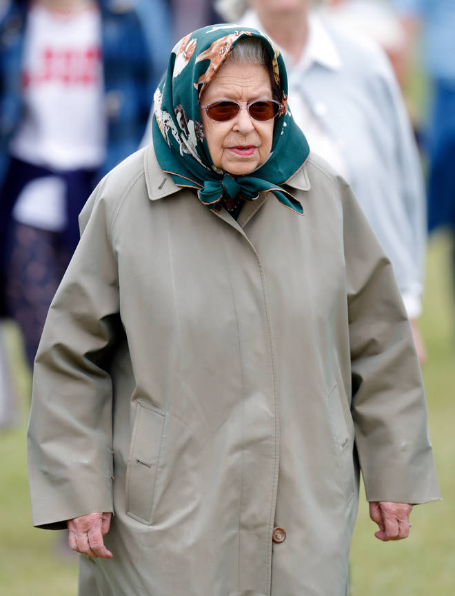 The Queen was wearing a headscarf during the encounter
