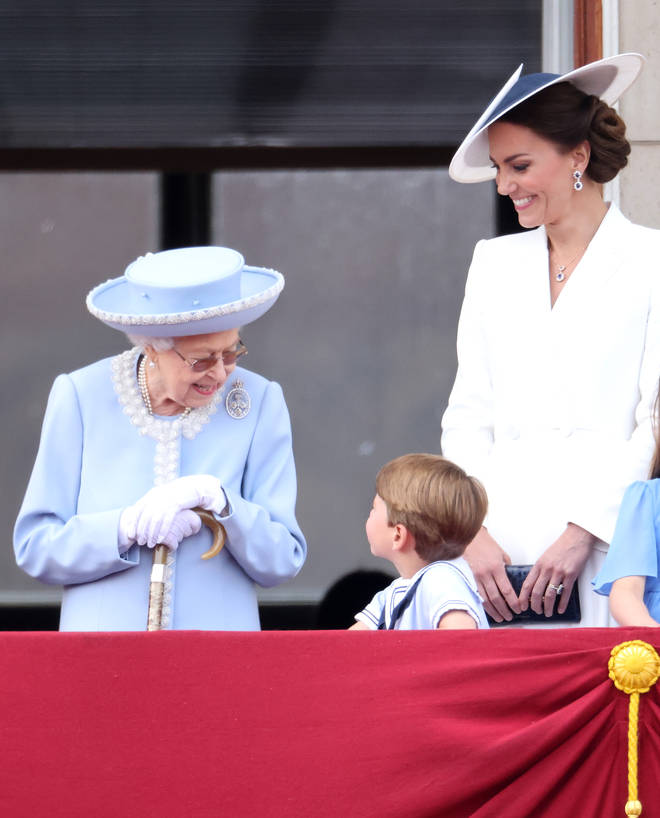 The Queen and Prince Louis shared a very sweet moment on the balcony of Buckingham Palace