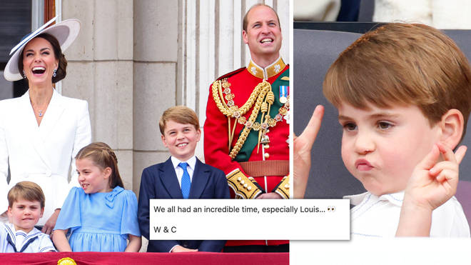 Kate Middleton and Prince William referenced Prince Louis' show-stealing moments in an Instagram post