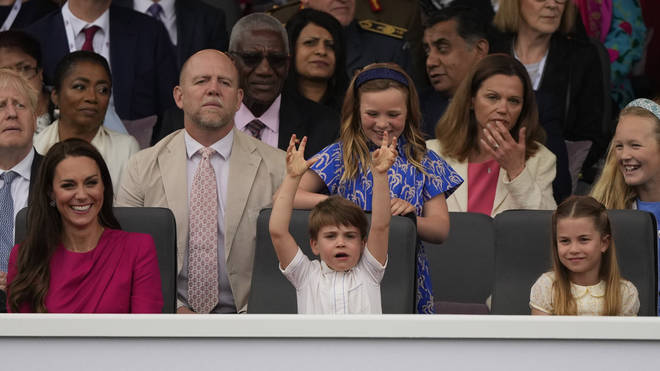 Prince Louis was putting a show on for the crowd with his cheeky behaviour