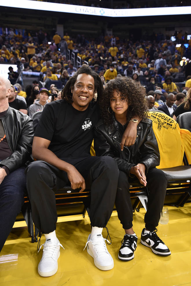 Blue Ivy and Jay Z were in San Francisco for the NBA Finals game at the Chase Center
