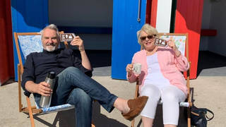 Alison Steadman and Larry Lamb have been spotted on Barry Island...