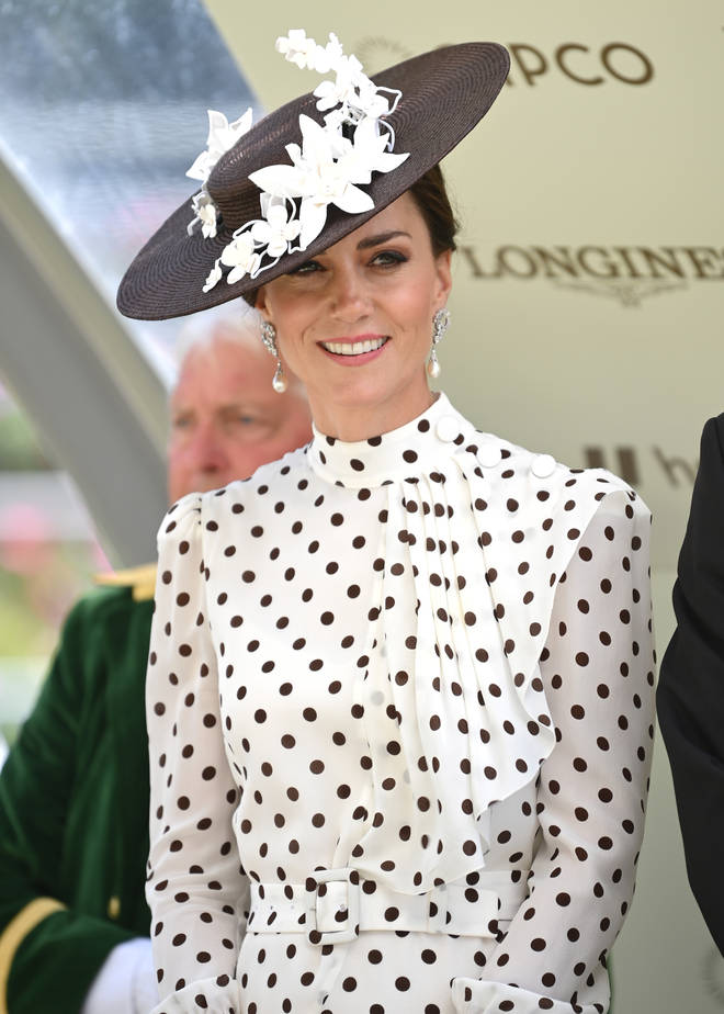 The Duchess of Cambridge wore a polka dot Alessandra Rich dress for the event