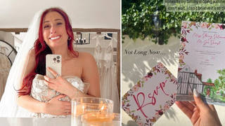 Stacey has shared photos of her wedding invites to Instagram