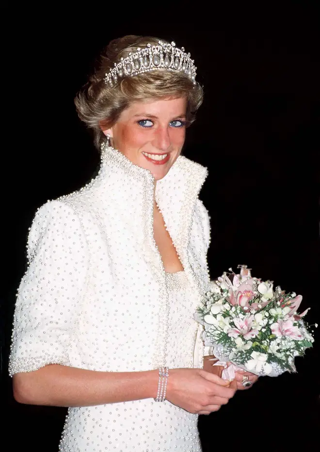 Princess Diana's pearl bracelet appears to have been gifted to Kate Middleton from her husband