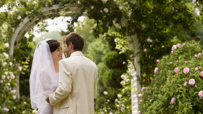 The couple opted to get married in their garden (stock image)