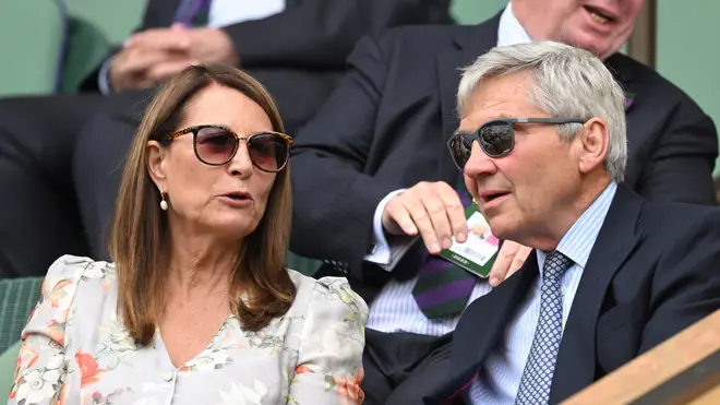 Michael and Carole Middleton were also sat in the Royal Box at Centre Court