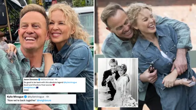 Jason Donovan and Kylie Minogue are back together for the final episode of Neighbours