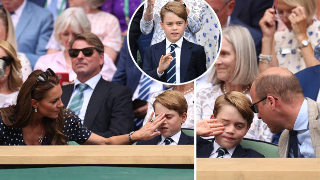 Prince George joined the Duke and Duchess of Cambridge at Wimbledon on Sunday for the Men's Final