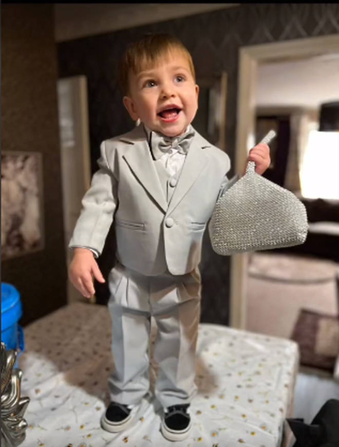 Arthur dressed up for his mum's prom