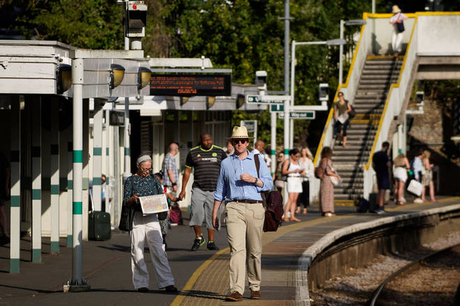 People have been commuting into the office amid the heatwave, with temperatures set to rise to 40	°C