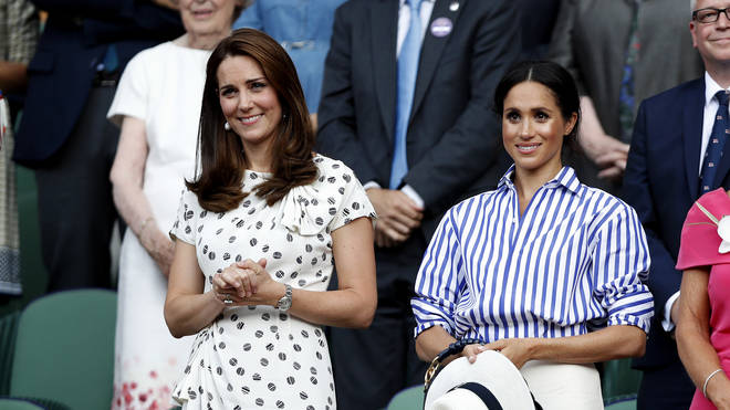 Meghan Markle and Kate Middleton attend Wimbledon